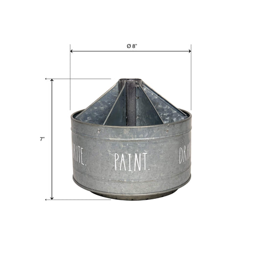 Rotating Galvanized Steel Organizer with 6 Compartments