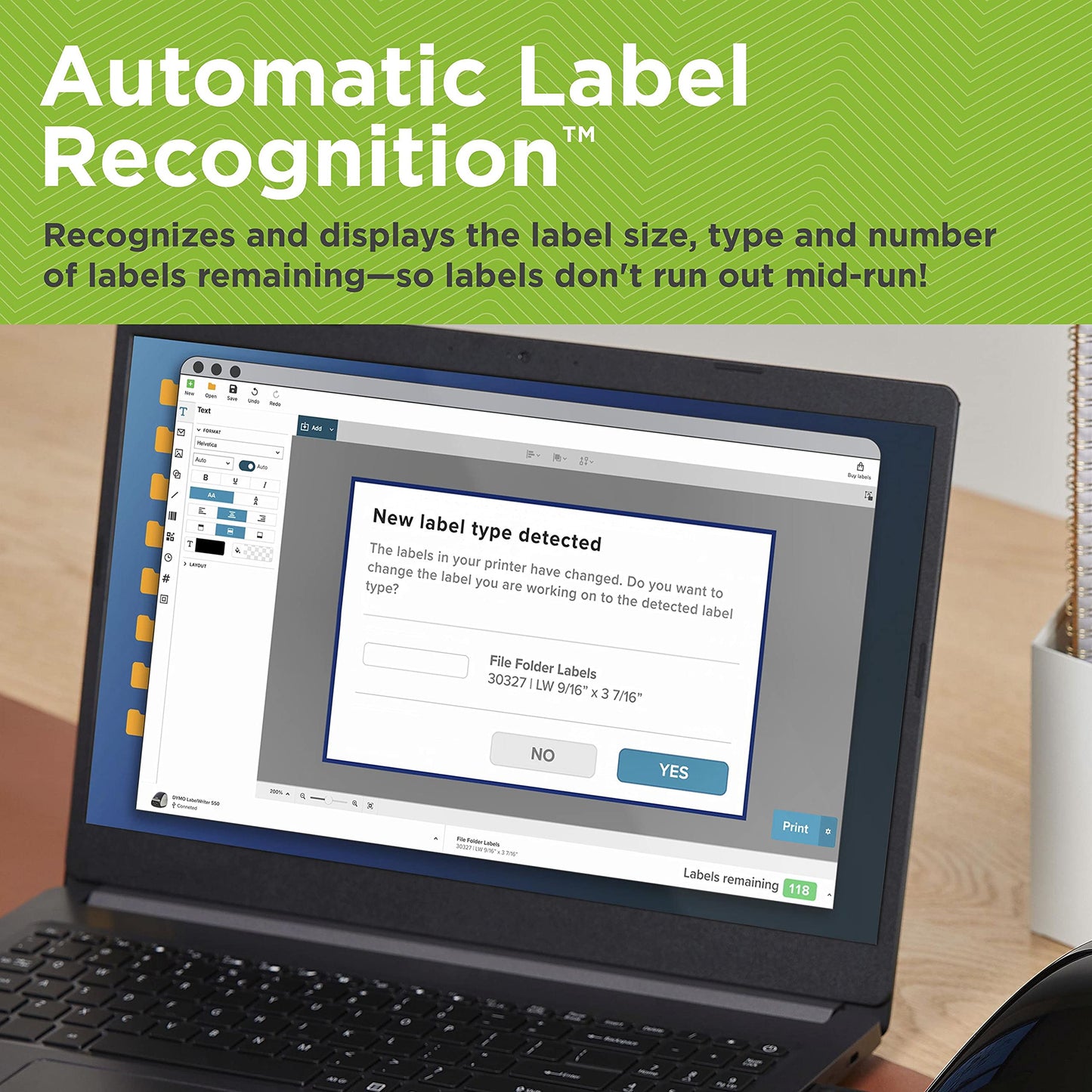 LabelWriter 550 Label Printer, Label Maker with Direct Thermal Printing, Automatic Label Recognition, Prints Address Labels, Shipping Labels, Mailing Labels, Barcode Labels, and More