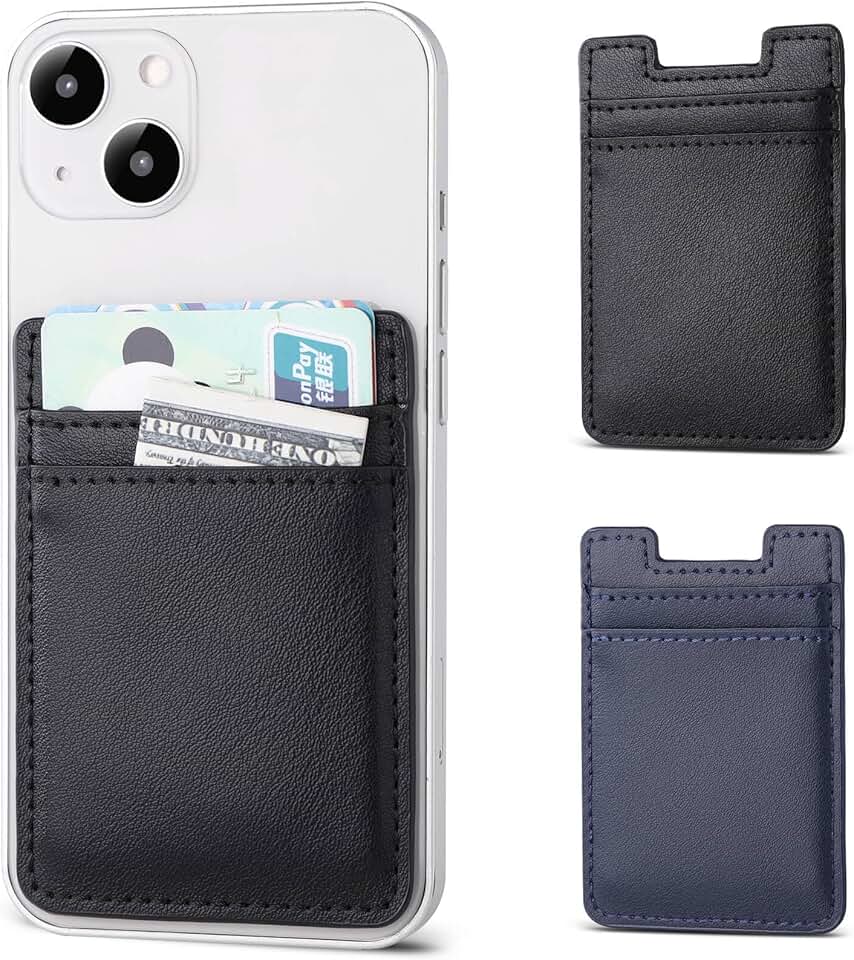 2-Pack Phone Wallets with Card Holders in Black and Navy Blue