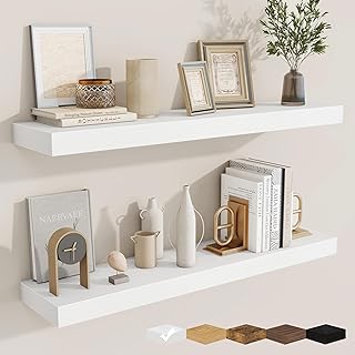 White 36-Inch Wall Floating Shelves Set of 2