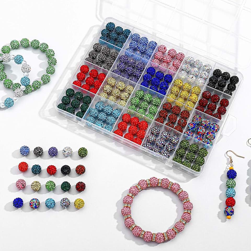 180-Piece Rhinestone Beads Jewelry Making Kit