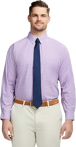 Men's Big and Tall Long Sleeve Wrinkle-Free Dress Shirt