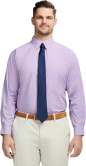 Men's Big and Tall Long Sleeve Wrinkle-Free Dress Shirt