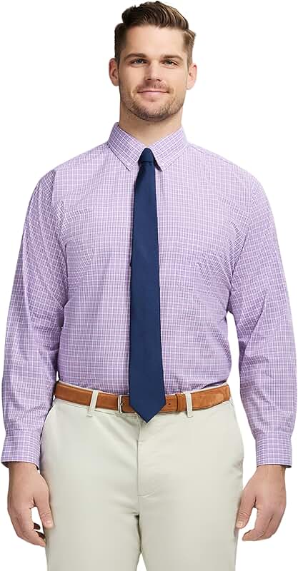 Men's Big and Tall Long Sleeve Wrinkle-Free Dress Shirt