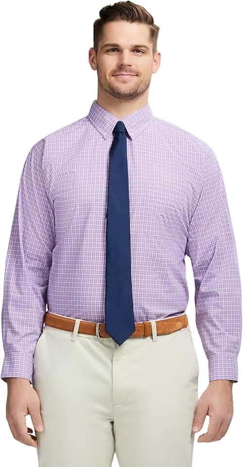 Men's Big and Tall Long Sleeve Wrinkle-Free Dress Shirt
