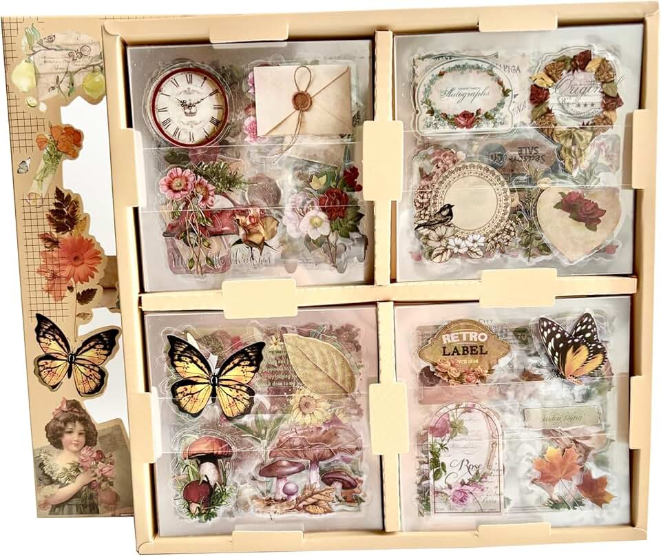 508-piece vintage scrapbooking and journal supplies kit