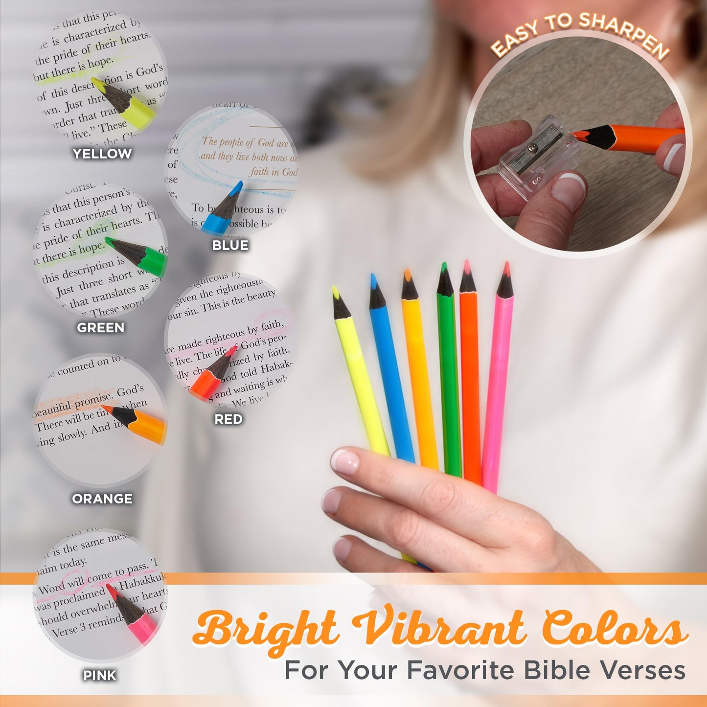 Set of 6 Neon Highlighters for Bible and Study