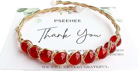 Red Agate Wire Wrapped Bracelet for Women
