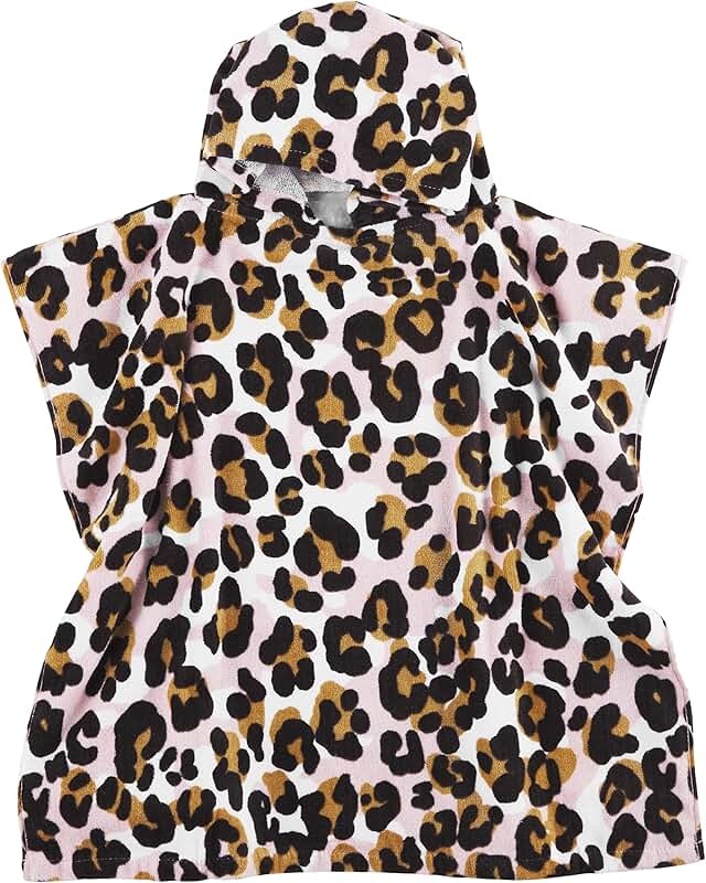 Pink Leopard Toddler Poncho for 2T to 5T