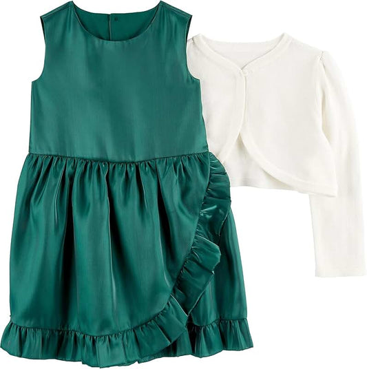 Baby Girls' 2-Piece Dress and Cardigan Set