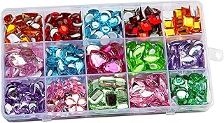Self-Adhesive Gem Stickers for Kids Crafts, 10 Shapes