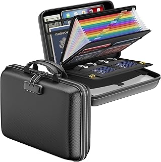 Fireproof Locking Document Organizer with 13 Pockets