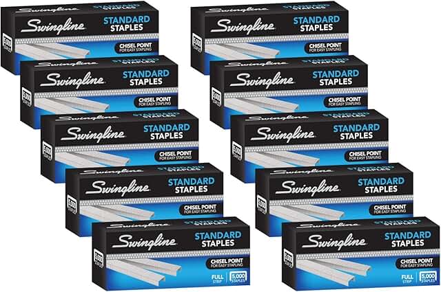 Standard 1/4" Staples, 210 per Strip, 5000 Pack