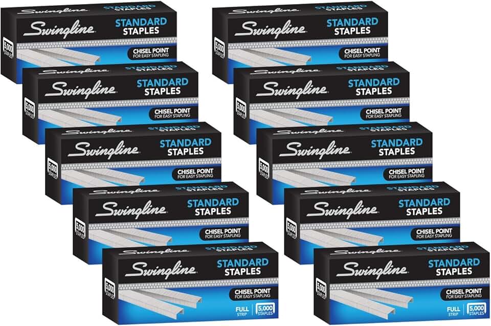 Standard 1/4" Staples, 210 per Strip, 5000 Pack