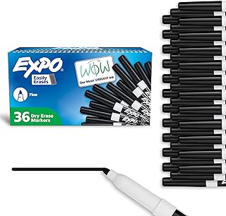 Black dry erase markers, fine tip, 36-pack