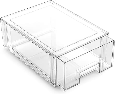 Large clear stackable storage drawers for home organization