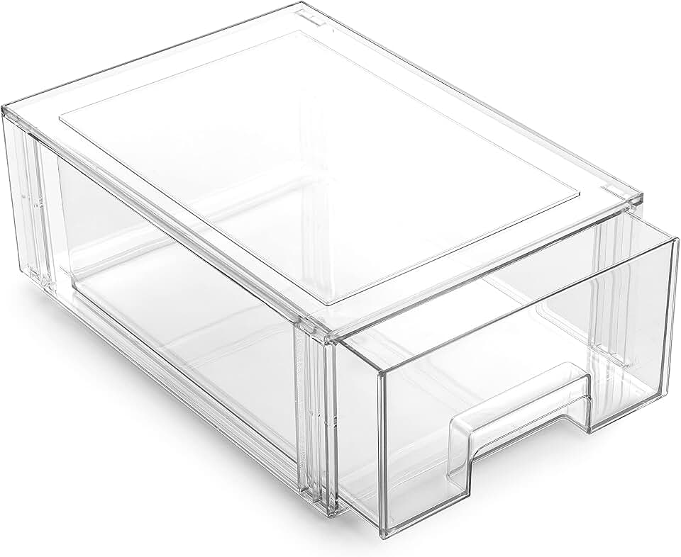 Large clear stackable storage drawers for home organization