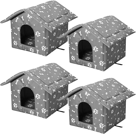 4-Pack Outdoor Cat Houses for Stray Cats