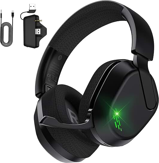 Wireless Gaming Headset with Noise-Canceling Mic and 45H Battery