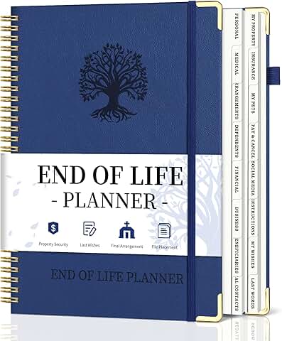 Estate Planning Organizer with Tabs, Large Print, Blue