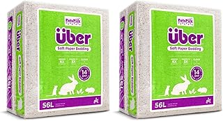 Soft White Pet Bedding for Small Animals, 56L Pack of 2