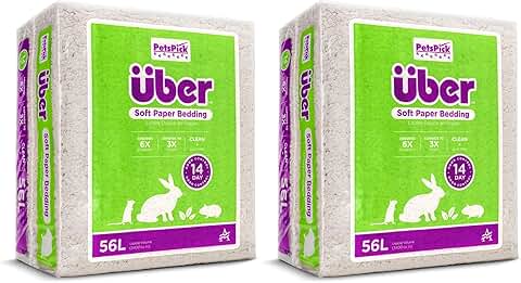 Soft White Pet Bedding for Small Animals, 56L Pack of 2