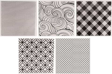 Set of 5 Geometric Embossing Folders for Card Making