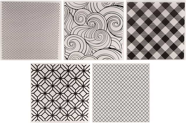 Set of 5 Geometric Embossing Folders for Card Making