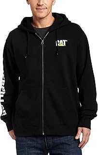 Men's full zip hoodie with front pockets and cord management