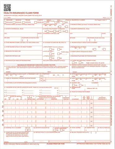 Laser Printer Health Insurance Claim Forms, 8.5 x 11, 250 Pack