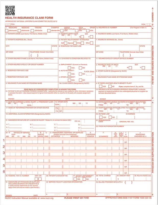 Laser Printer Health Insurance Claim Forms, 8.5 x 11, 250 Pack