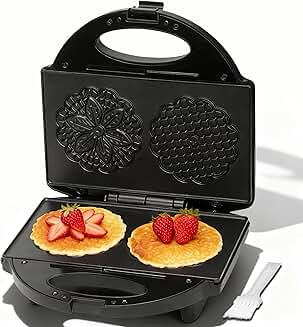 Electric Pizzelle Maker with Snowflake Pattern