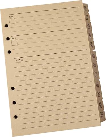 Weatherproof Weekly Calendar Set, 5" x 7", Tan Sheets