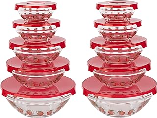 Glass Bowls with Lids Set for Storage and Meal Prep