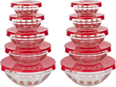 Glass Bowls with Lids Set for Storage and Meal Prep