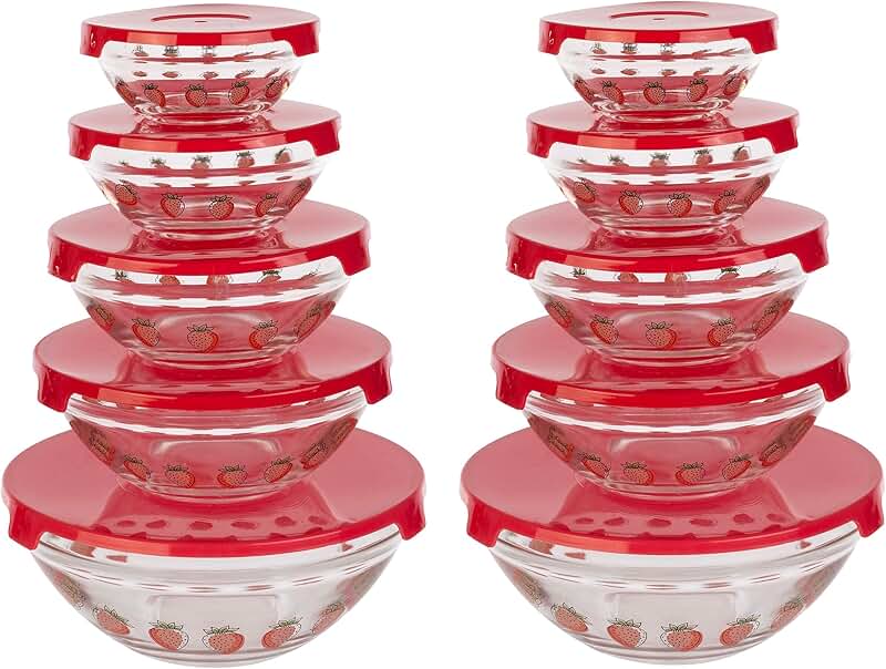 Glass Bowls with Lids Set for Storage and Meal Prep