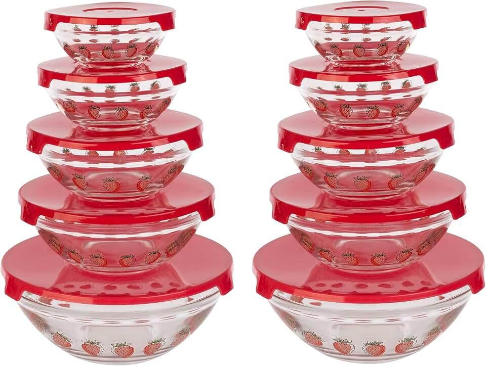 Glass Bowls with Lids Set for Storage and Meal Prep