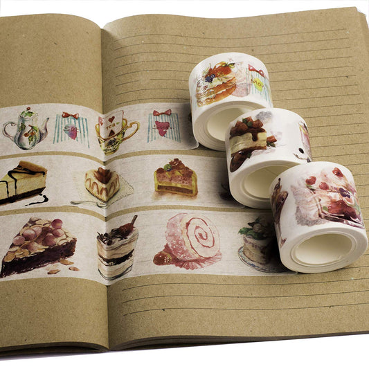 Navy Peony Sweet Dessert Washi Tape Set