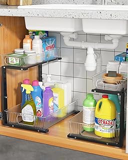 Adjustable Under Sink Organizer Set for Bathroom and Kitchen