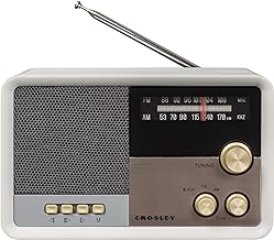 Vintage AM/FM Bluetooth Radio in White Sand