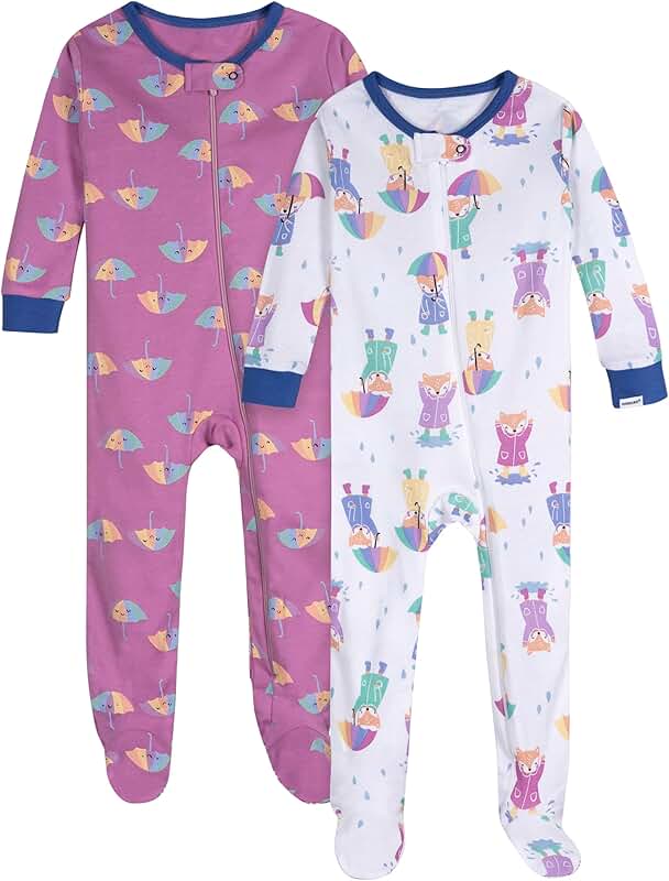 Baby Girls Footed Pajamas Pack