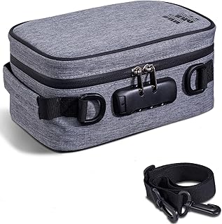 Travel makeup bag with lock and adjustable dividers