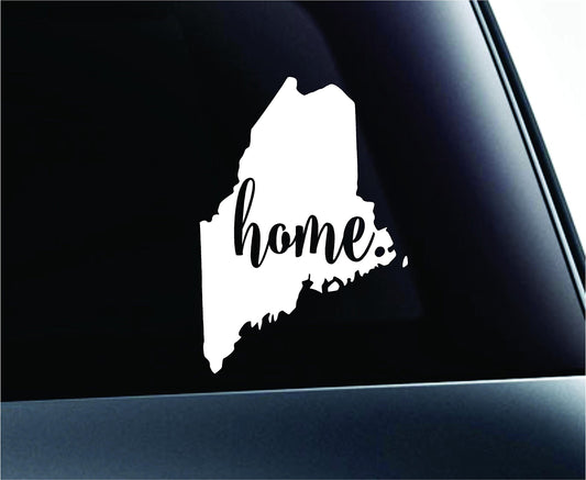 White Maine State Symbol Sticker for Car and Laptop