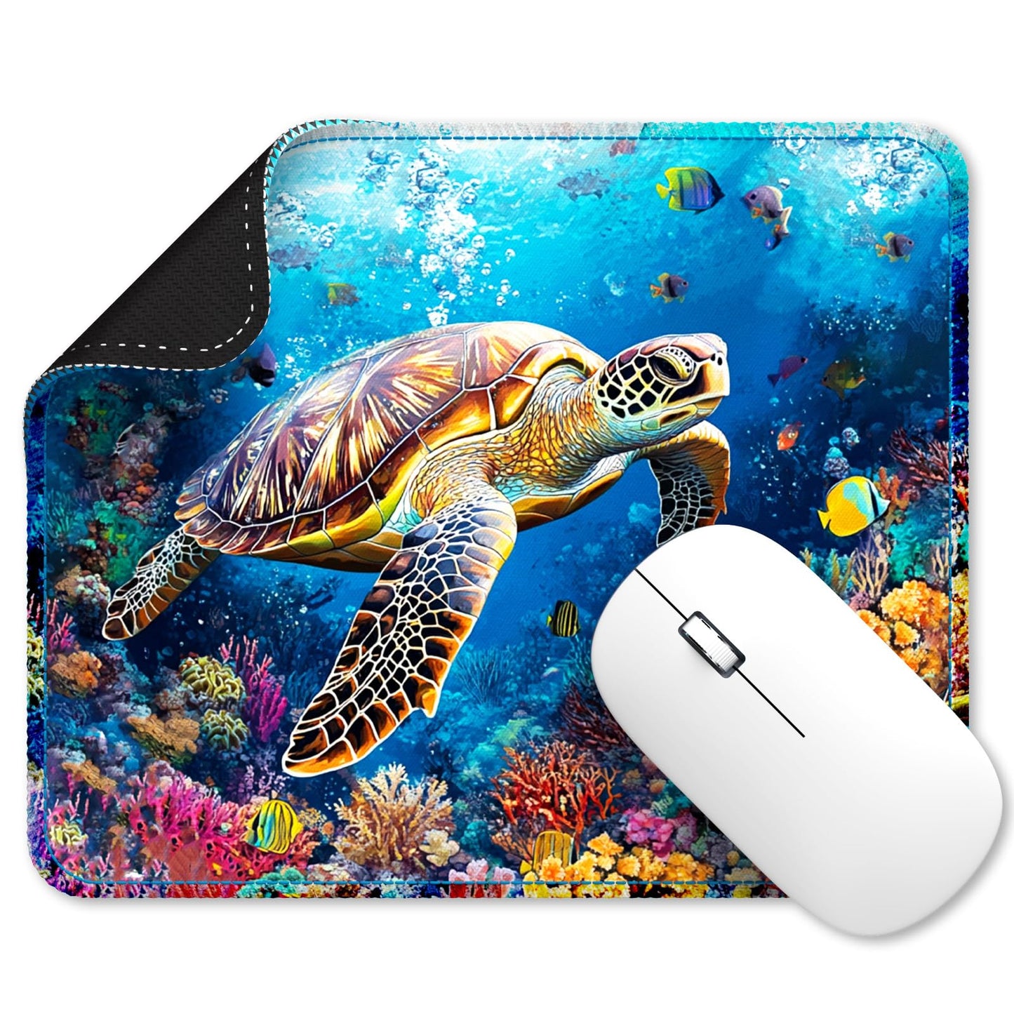 Cute Sea Turtle Mouse Pad, 9.33 x 7.76 inches