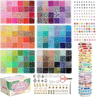 15000 Clay Beads Bracelet Making Kit with 144 Colors