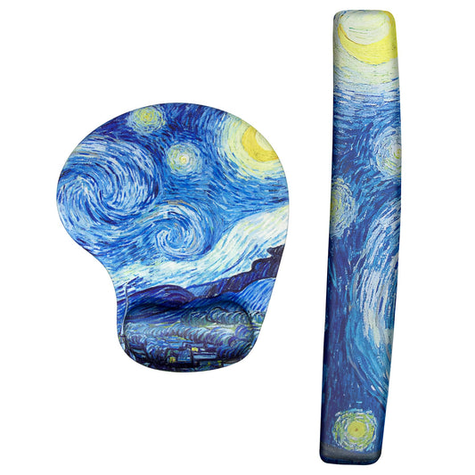 Set of two memory foam keyboard wrist rest pads