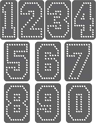3-inch Black Rhinestone Sports Block Number Template