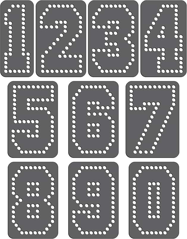 3-inch Black Rhinestone Sports Block Number Template