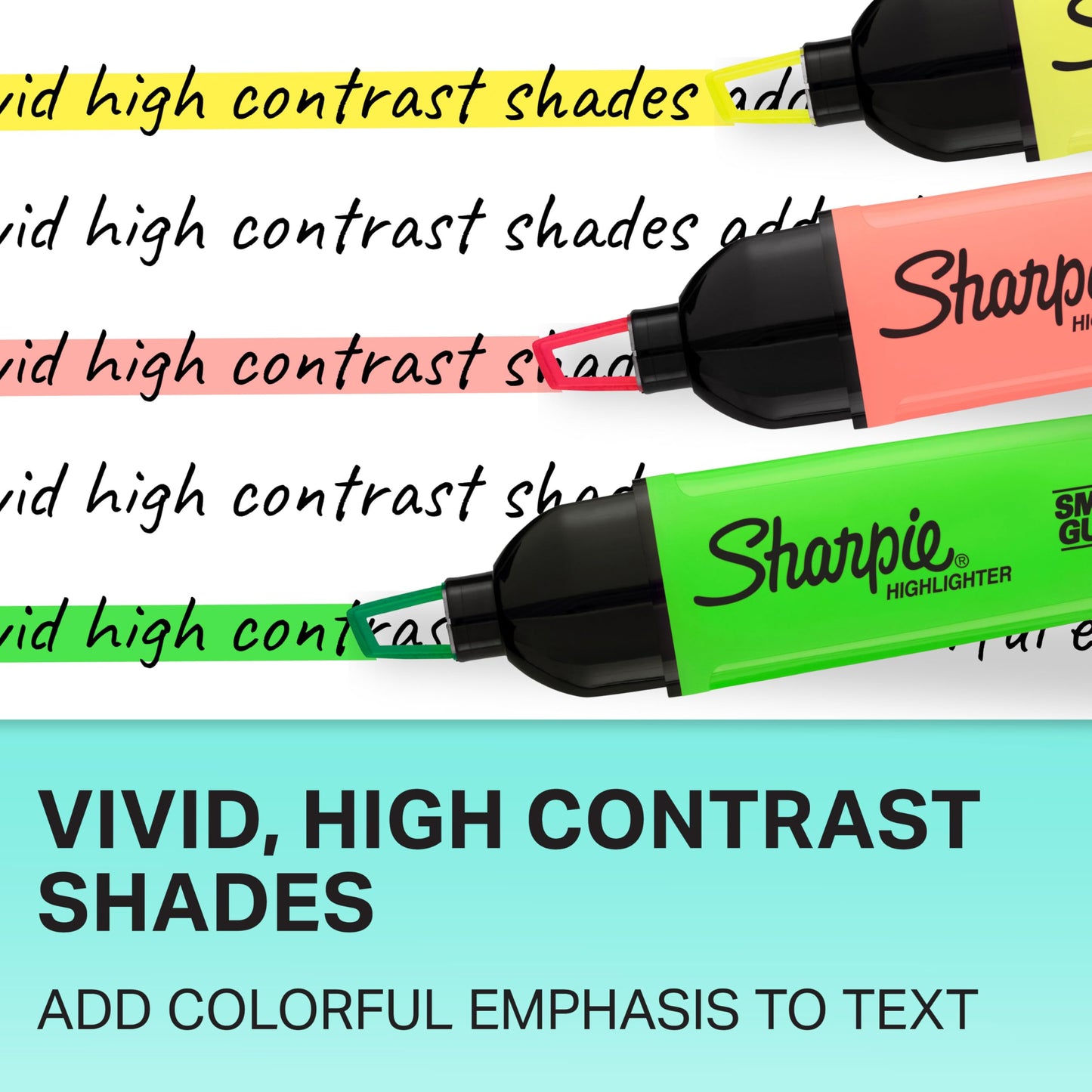 8 Assorted Clear View Highlighters with Chisel Tips