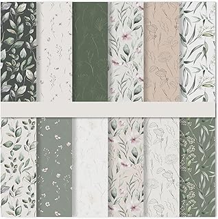 Greenery Pattern Paper with Eucalyptus Leaves for Crafts